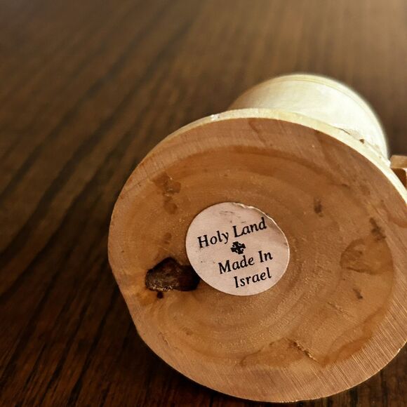 Holy Land Made in Israel Nativity Ornament Wood Jesus Mary Joseph Bell Manger - Picture 9 of 9